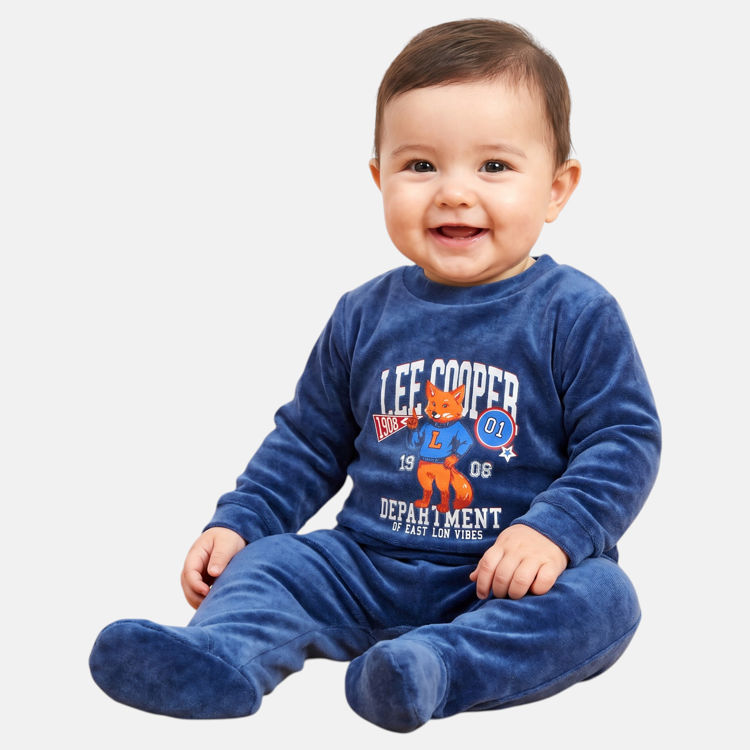 Picture of LC12483 BOYS LEE COOPER FLEECY BABYGROW 0-12 MONTHS